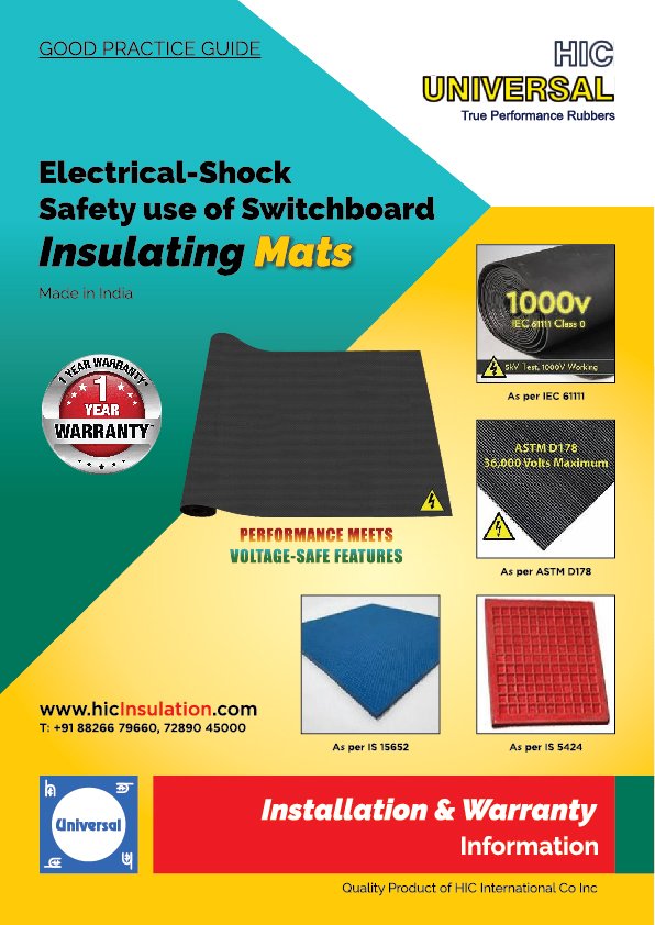 INSULATING MATS Non Conductive High Voltage Proof Installation