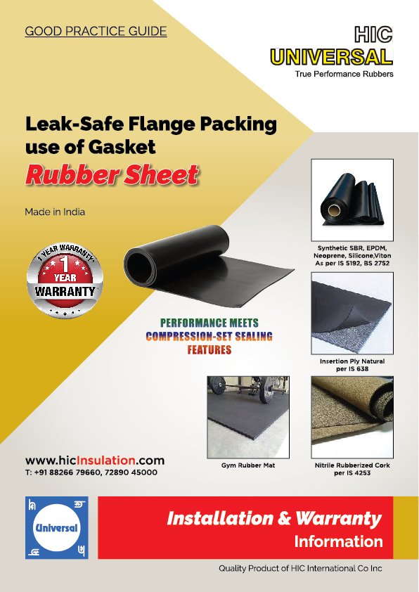RUBBER SHEET Viton Silicone Neoprene EPDM NBR Cork Installation