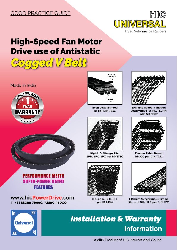 V-BELT Automotive Ribbed Double Power Banded Classic Installation