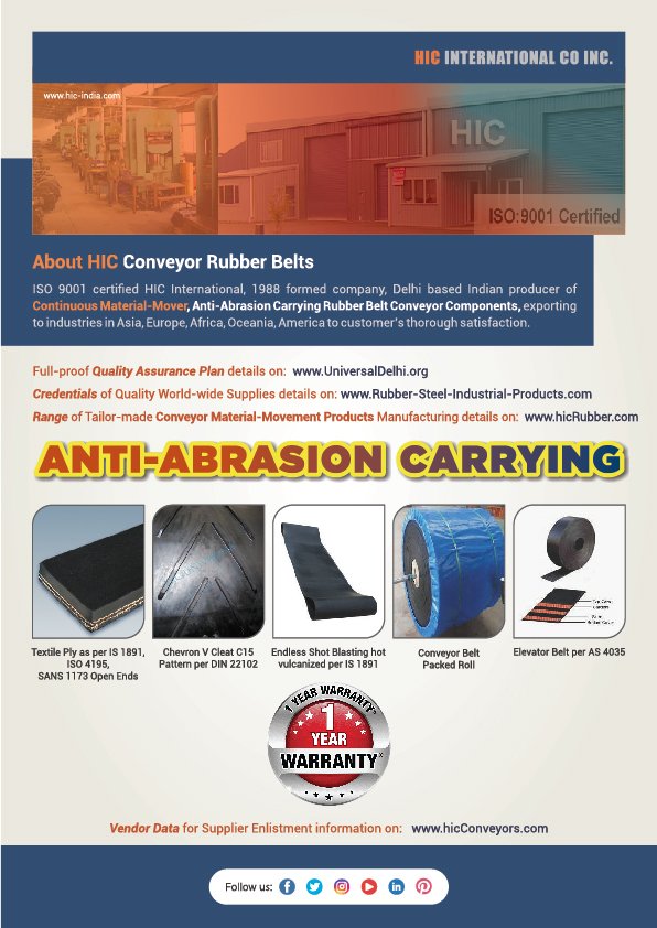 Literature RUBBER BELTS CONVEYOR